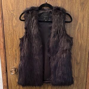 Dynamite Charcoal Faux Fur Vest